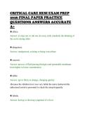 CRITICAL CARE HESI EXAM PREP&NewLine;2026 FINAL PAPER PRACTICE&NewLine;QUESTIONS ANSWERS ACCURATE&NewLine;A&plus;