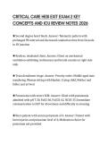 CRITICAL CARE HESI EXIT EXAM 2 KEY&NewLine;CONCEPTS AND ICU REVIEW NOTES 2026