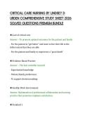 CRITICAL CARE NURSING BY LINDSEY D&NewLine;URDEN COMPREHENSIVE STUDY SHEET 2026&NewLine;SOLVED QUESTIONS PREMIUM BUNDLE
