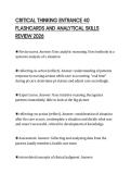 CRITICAL THINKING ENTRANCE 40&NewLine;FLASHCARDS AND ANALYTICAL SKILLS&NewLine;REVIEW 2026