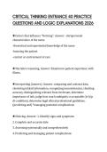 CRITICAL THINKING ENTRANCE 40 PRACTICE&NewLine;QUESTIONS AND LOGIC EXPLANATIONS 2026