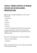 CRITICAL THINKING ENTRANCE 40 PROBLEM&NewLine;SOLVING AND DECISION MAKING&NewLine;BREAKDOWN 2026