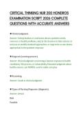 CRITICAL THINKING NUR 200 HONDROS&NewLine;EXAMINATION SCRIPT 2026 COMPLETE&NewLine;QUESTIONS WITH ACCURATE ANSWERS