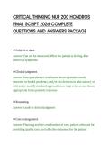 CRITICAL THINKING NUR 200 HONDROS&NewLine;FINAL SCRIPT 2026 COMPLETE&NewLine;QUESTIONS AND ANSWERS PACKAGE
