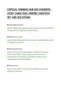 CRITICAL THINKING NUR 200 HONDROS&NewLine;STUDY GUIDE 2026 VERIFIED QUESTION&NewLine;SET AND SOLUTIONS
