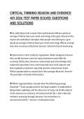 CRITICAL THINKING REASON AND EVIDENCE&NewLine;401 2026 TEST PAPER SOLVED QUESTIONS&NewLine;AND SOLUTIONS