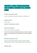 CROSSFIT L1 FINAL PAPER QUESTIONS&NewLine;AND CORRECT ANSWERS FULL REVIEW&NewLine;GUIDE