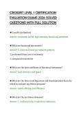 CROSSFIT LEVEL 1 CERTIFICATION&NewLine;EVALUATION EXAMS 2026 SOLVED&NewLine;QUESTIONS WITH FULL SOLUTION