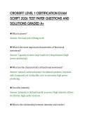 CROSSFIT LEVEL 1 CERTIFICATION EXAM&NewLine;SCRIPT 2026 TEST PAPER QUESTIONS AND&NewLine;SOLUTIONS GRADED A&plus;
