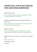 CROSSFIT LEVEL 1 EXAM 60 FINAL PAPER 2026&NewLine;STUDY GUIDE DETAILED ANSWERS READY&NewLine;