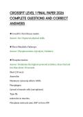 CROSSFIT LEVEL 1 FINAL PAPER 2026&NewLine;COMPLETE QUESTIONS AND CORRECT&NewLine;ANSWERS&NewLine;