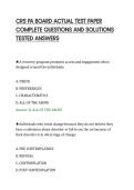 CRS PA BOARD ACTUAL TEST PAPER&NewLine;COMPLETE QUESTIONS AND SOLUTIONS&NewLine;TESTED ANSWERS