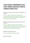 CRS PA BOARD COMPREHENSIVE EXAM&NewLine;SCRIPT VERIFIED QUESTIONS COMPLETE&NewLine;ANSWERS GRADED APLUS