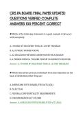 CRS PA BOARD FINAL PAPER UPDATED&NewLine;QUESTIONS VERIFIED COMPLETE&NewLine;ANSWERS 100 PERCENT CORRECT
