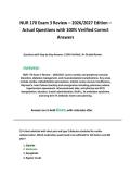 NUR 170 Exam 3 Review &ndash; 2026&sol;2027 Edition &ndash; Actual Questions with 100&percnt; Verified Correct Answers 
