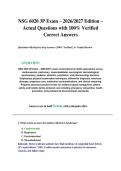 NSG 6020 3P Exam &ndash; 2026&sol;2027 Edition &ndash; Actual Questions with 100&percnt; Verified Correct Answers 