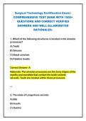 2026-2027 Surgical Technology Certification Exam &vert;&NewLine;COMPREHENSIVE TEST BANK WITH 1500&plus;&NewLine;QUESTIONS AND CORRECT VERIFIED&NewLine;ANSWERS AND WELL ELLABORATED&NewLine;RATIONALES&period;&NewLine;