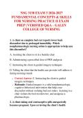 NSG 3130 EXAM 3 2026-2027&NewLine;FUNDAMENTAL CONCEPTS & SKILLS&NewLine;FOR NURSING PRACTICE II EXAM&NewLine;PREP &vert; VERIFIED Q&A &ndash; GALEN&NewLine;COLLEGE OF NURSING&NewLine;
