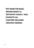 Basic Biomechanics Test Bank &vert; Susan J&period; Hall &vert; All Chapters &vert; Updated Study Guide