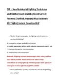 DIR &ndash; Non-Residential Lighting Technician &NewLine;Certification Exam Questions and Correct &NewLine;Answers &lpar;Verified Answers&rpar; Plus Rationale &NewLine;2027 Q&A&vert; Instant Download Pdf