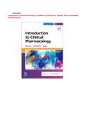 TEST BANK for Introduction to Clinical Pharmacology 11th Edition by Constance G&period; Visovsky&comma; Cheryl H Zambroski&comma; and Shirley Hosler&vert; Newest