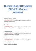 Nursing Student Handbook &NewLine;2025-2026 &lpar;Correct &NewLine;Answers