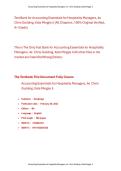 Test Bank for Accounting Essentials for Hospitality Managers 4th Edition By Chris Guilding&comma; Kate Mingjie Ji 