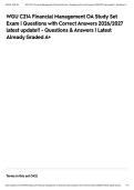 WGU C214 Financial Management OA Study Set Exam &vert; Questions with Correct Answers 2026&sol;2027 latest update&excl;&excl; - Questions & Answers &vert; Latest Already Graded A&plus;&NewLine;&NewLine;&NewLine;