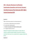 DIR &ndash; Elevator Mechanic Certification &NewLine;Examination Questions and Correct Answers &NewLine;&lpar;Verified Answers&rpar; Plus Rationale 2027 Q&A&vert; &NewLine;Instant Download Pdf 