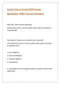 Santa Clara County EMS Exam Questions With Correct Answers 