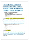 Texas Esthetician Examination &NewLine;Questions And Correct Answers &NewLine;&lpar;Verified Answers&rpar; Plus Rationales &NewLine;2026 Q&A &vert; Instant Download Pdf 