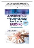 Test Bank for Leadership Roles and Management Functions in Nursing&colon; Theory and Application &lpar;11th Edition&rpar; by Bessie L&period; Marquis and Carol J&period; Huston&period;