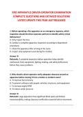 FIRE APPARATUS DRIVER-OPERATOR EXAMINATION &NewLine;COMPLETE QUESTIONS AND DETAILED SOLUTIONS &NewLine;LATEST UPDATE THIS YEAR JUST RELEASED