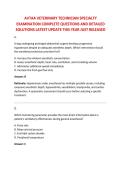 AVTAA VETERINARY TECHNICIAN SPECIALTY &NewLine;EXAMINATION COMPLETE QUESTIONS AND DETAILED &NewLine;SOLUTIONS LATEST UPDATE THIS YEAR JUST RELEASED 