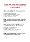 GEORGIA CLASS F LICENSE EXAMINATION COMPLETE &NewLine;QUESTIONS AND DETAILED SOLUTIONS LATEST UPDATE &NewLine;THIS YEAR JUST RELEASED