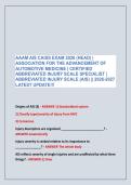 AAAM AIS CAISS EXAM 2026 &lpar;HEAD&rpar; &vert; &NewLine;ASSOCIATION FOR THE ADVANCEMENT OF &NewLine;AUTOMOTIVE MEDICINE &vert; CERTIFIED &NewLine;ABBREVIATED INJURY SCALE SPECIALIST &vert; &NewLine;ABBREVIATED INJURY SCALE &lpar;AIS&rpar; &vert;&vert; 2026-2027 &NewLine;LATEST UPDATE&excl;&excl;&excl;