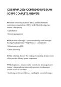 CSBI HFMA 2026 COMPREHENSIVE EXAM&NewLine;SCRIPT COMPLETE ANSWERS