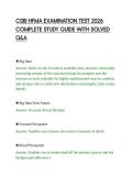 CSBI HFMA EXAMINATION TEST 2026&NewLine;COMPLETE STUDY GUIDE WITH SOLVED&NewLine;Q&A