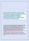 ABSA SURGICAL ASSISTANT CERTIFICATION &NewLine;EXAM ACTUAL EXAM 2026 &vert; AMERICAN BOARD &NewLine;OF SURGICAL ASSISTANT EXAM &vert; ALL &NewLine;QUESTIONS MERGED WITH CORRECT &NewLine;COMPLETE SOLUTIONS &vert;&vert; ALREADY GRADED &NewLine;A&plus; &vert;&vert; 2026-2027 LATEST UPDATE&excl;&excl;&excl;