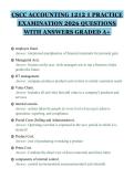 CSCC ACCOUNTING 1212 1 PRACTICE&NewLine;EXAMINATION 2026 QUESTIONS&NewLine;WITH ANSWERS GRADED A&plus;