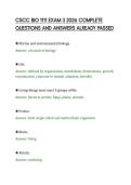 CSCC BIO 1111 EXAM 3 2026 COMPLETE&NewLine;QUESTIONS AND ANSWERS ALREADY PASSED