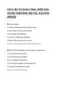 CSCC BIO 1111 EXAM 3 FINAL PAPER 2026&NewLine;SOLVED QUESTIONS AND FULL SOLUTION&NewLine;UPDATED 
