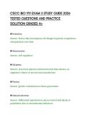 CSCC BIO 1111 EXAM 3 STUDY GUIDE 2026&NewLine;TESTED QUESTIONS AND PRACTICE&NewLine;SOLUTION GRADED A&plus;
