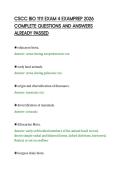 CSCC BIO 1111 EXAM 4 EXAMPREP 2026&NewLine;COMPLETE QUESTIONS AND ANSWERS&NewLine;ALREADY PASSED
