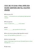 CSCC BIO 1111 EXAM 4 FINAL PAPER 2026&NewLine;SOLVED QUESTIONS AND FULL SOLUTION&NewLine;UPDATED&NewLine;