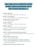 CSCC BIO 2215 2 CERTIFICATION&NewLine;SCRIPT 2026 QUESTIONS WITH&NewLine;SOLUTIONS GRADED A&plus;