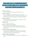 CSCC BIO 2215 2 COMPREHENSIVE&NewLine;STUDY GUIDE 2026 FULL QUESTIONS&NewLine;AND SOLUTIONS GRADED A