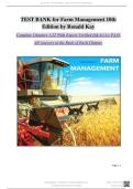 Test Bank For Farm Management 10th Edition By Ronald Kay&vert; 9781266318559&vert; All Chapter&vert; LATEST 2025