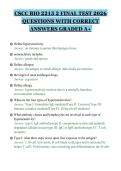 CSCC BIO 2215 2 FINAL TEST 2026&NewLine;QUESTIONS WITH CORRECT&NewLine;ANSWERS GRADED A&plus;