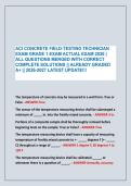 ACI CONCRETE FIELD-TESTING TECHNICIAN &NewLine;EXAM GRADE 1 EXAM ACTUAL EXAM 2026 &vert; &NewLine;ALL QUESTIONS MERGED WITH CORRECT &NewLine;COMPLETE SOLUTIONS &vert;&vert; ALREADY GRADED &NewLine;A&plus; &vert;&vert; 2026-2027 LATEST UPDATE&excl;&excl;&excl;